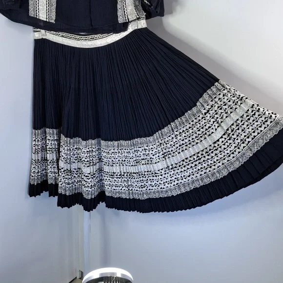 60's Fiesta Dress  By Desert Flower Orginals Waist 32 Size M-L - Picture 4 of 15